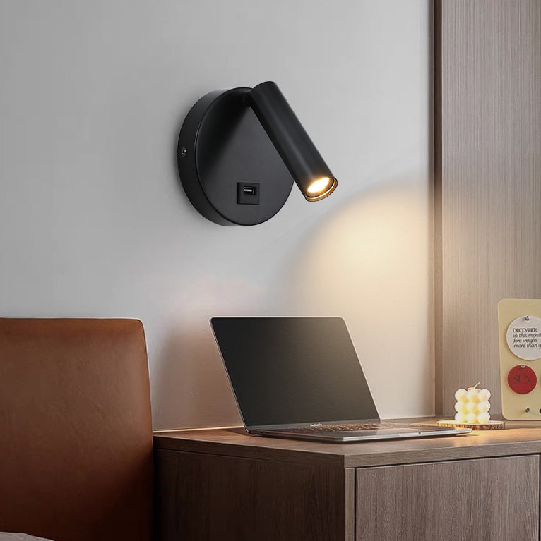 Modern Minimalist Rotatable Cylinder Aluminum Iron LED Wall Sconce Lamp For Living Room
