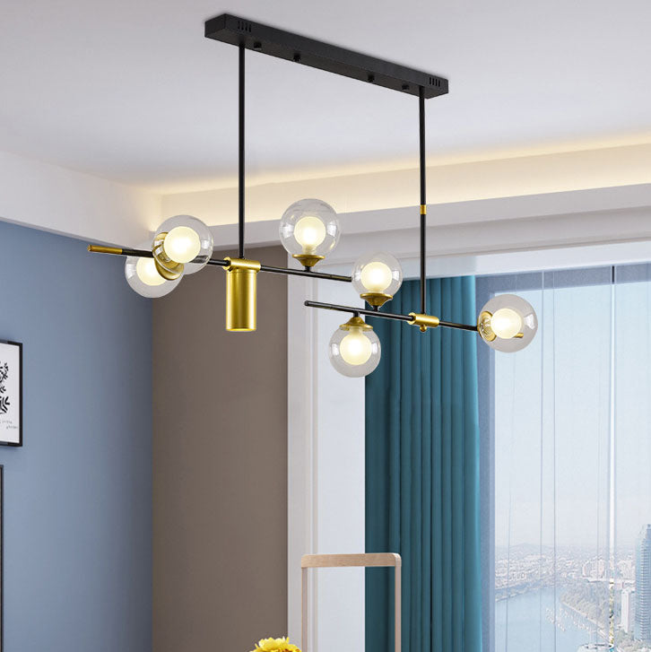 Modern Minimalist Round Ball Glass Iron LED Chandelier
