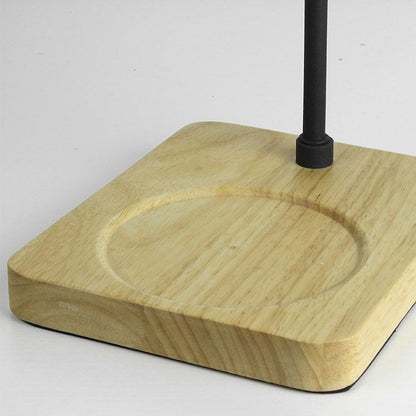 Contemporary Scandinavian Dome Shade Square Wood Base 1-Light Melting Wax Table Lamp For Bedroom