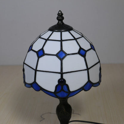 Traditional Tiffany Resin Glass Umbrella Shape 1-Light Table Lamp For Bedroom