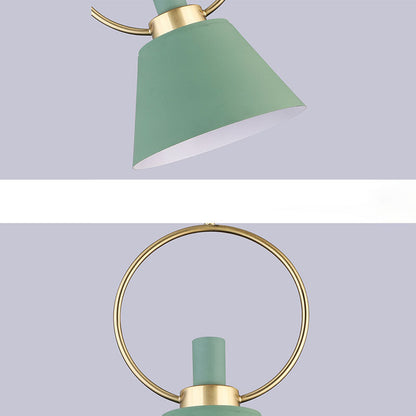 Contemporary Nordic Cone Shade Gold Ring 1-Light Pendant Light For Dining Room