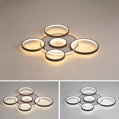 Modern Light Luxury Circular Combination Aluminum LED Flush Mount Ceiling Light