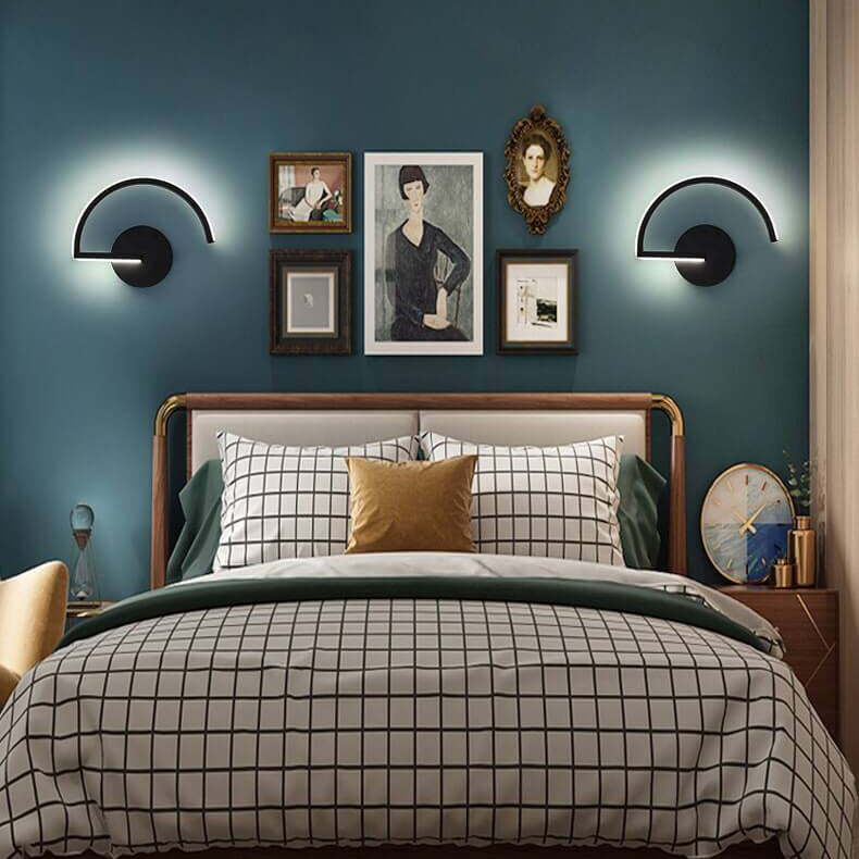 Modern Creative Half Round Iron LED Wall Sconce Lamp