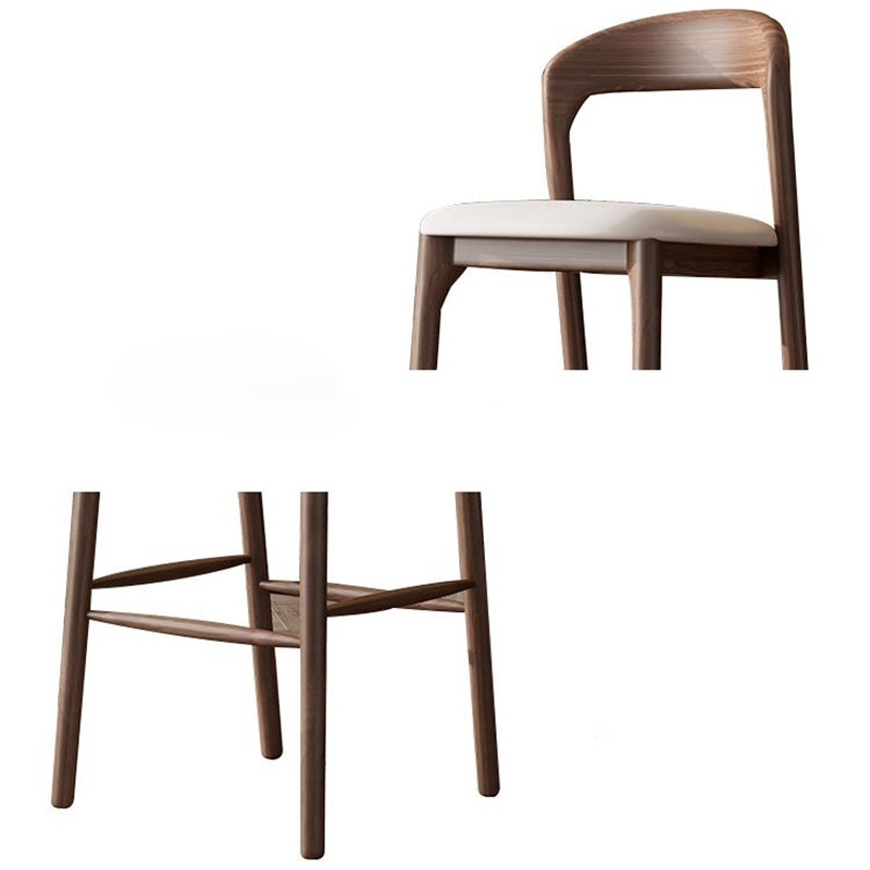 Modern Minimalist Square PU Wood Bar Stool Backrest Footrest For Dining Room