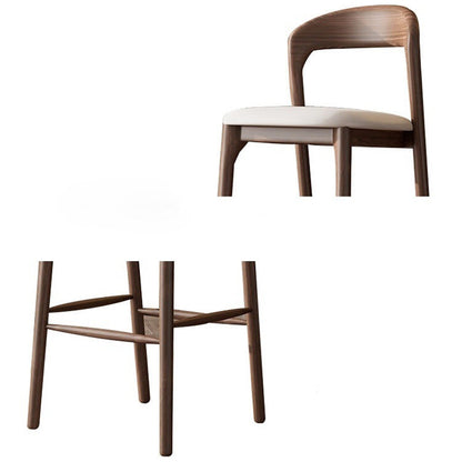Modern Minimalist Square PU Wood Bar Stool Backrest Footrest For Dining Room