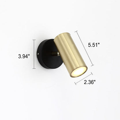 Modern Simplicity Plated Cylindrical Spotlight 1-Light Reading Wall Sconce Lamp