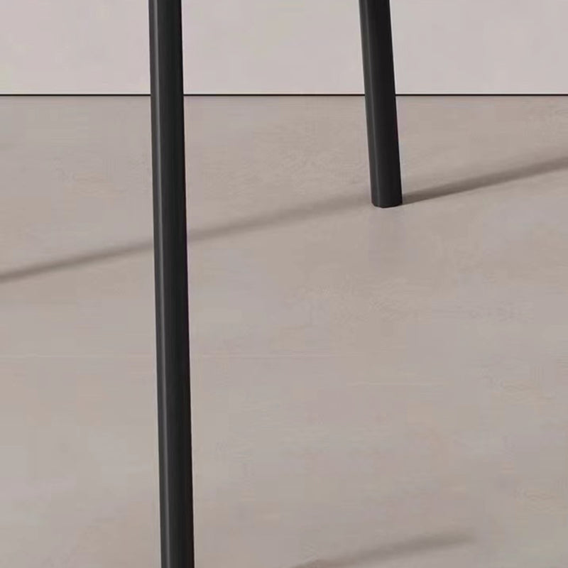 Contemporary Retro PU Wood Metal Sponge Square Curved Dining Chair Backrest For Dining Room