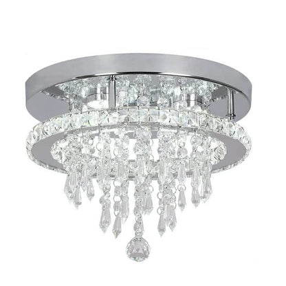 Modern Light Luxury Round Crystal LED Flush Mount Ceiling Light