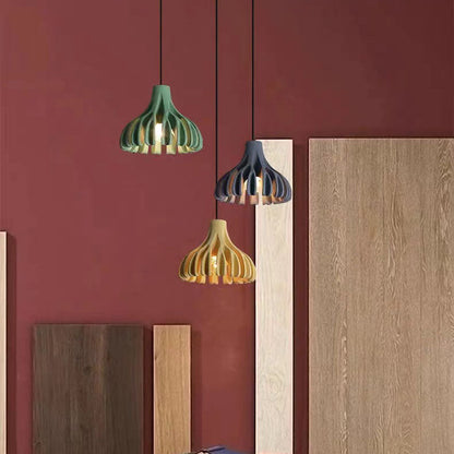 Contemporary Nordic Macaron Coral Resin Shade 1-Light Pendant Light For Dining Room