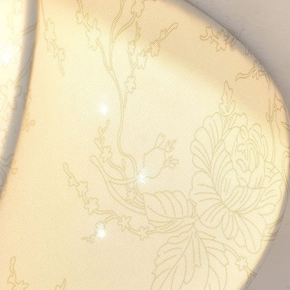 Traditional French Iron Fabric Round 3/4/5 Light Flush Mount Ceiling Light For Bedroom