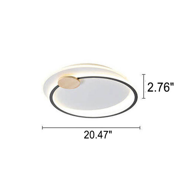 Nordic Simple Round Ring Aluminum Wood LED Flush Mount Ceiling Light