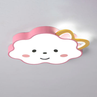 Cartoon Creative Clouds Cat LED Kids Flush Mount Ceiling Light