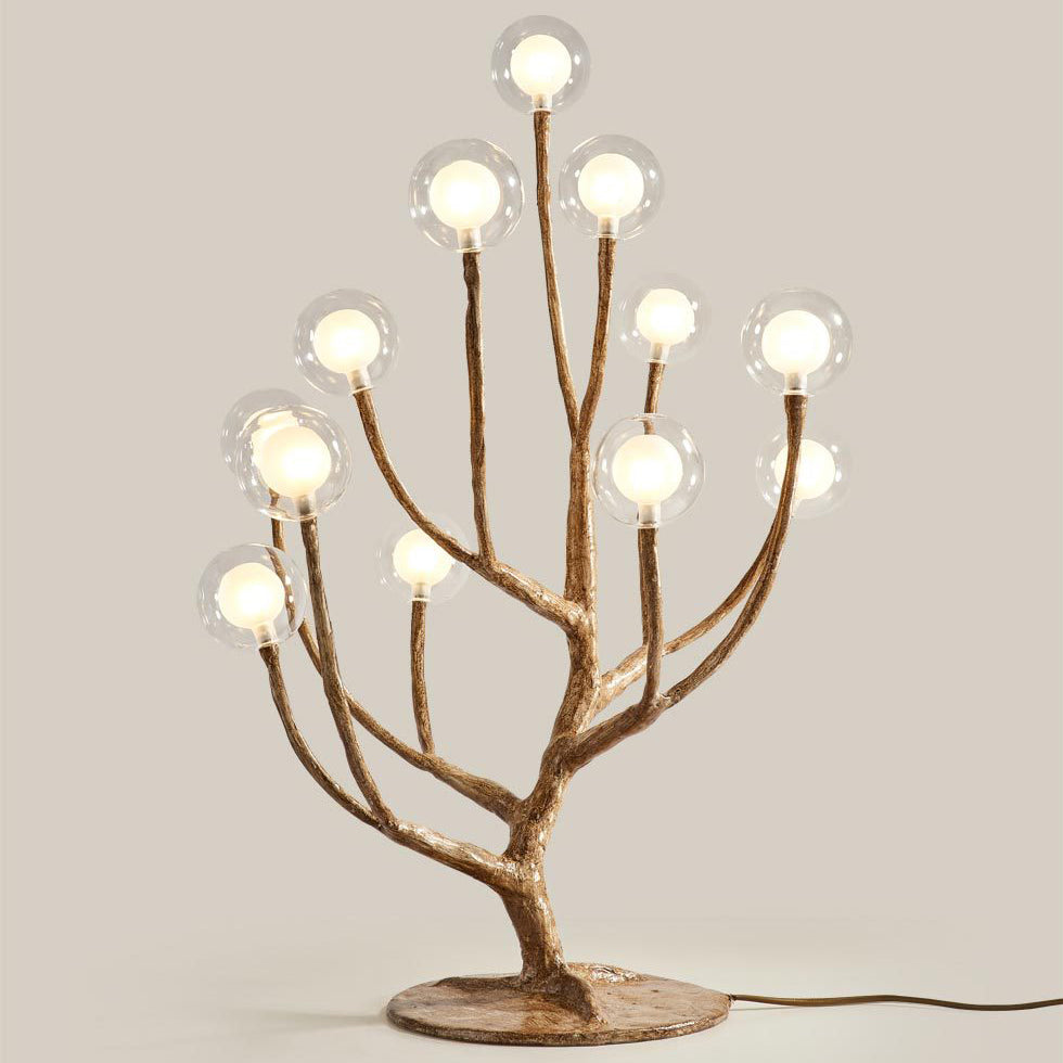 Contemporary Scandinavian Branch Polymer Metal Glass 8/12 Light Table Lamp For Bedroom