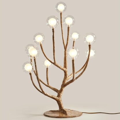 Contemporary Scandinavian Branch Polymer Metal Glass 8/12 Light Table Lamp For Bedroom