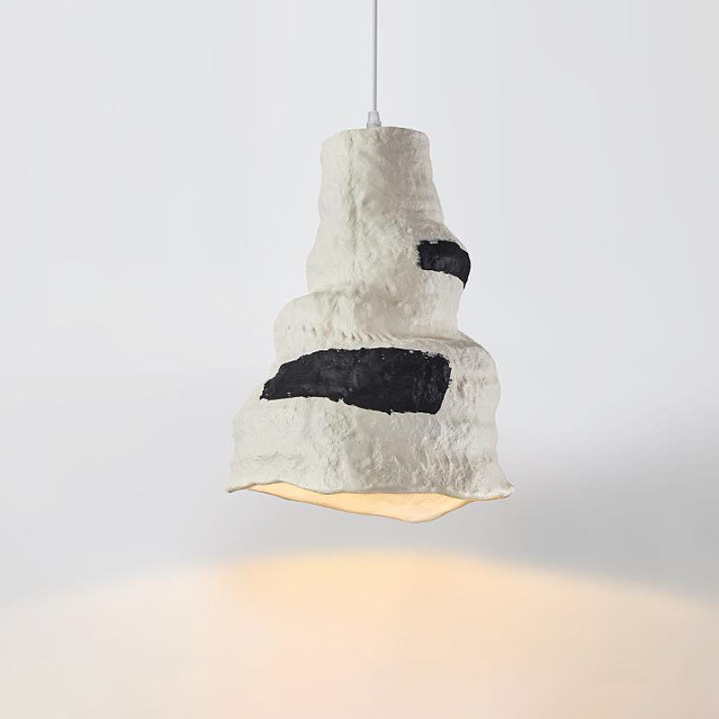 Japanese Wabi-sabi Pure White 1-Light Pendant Light