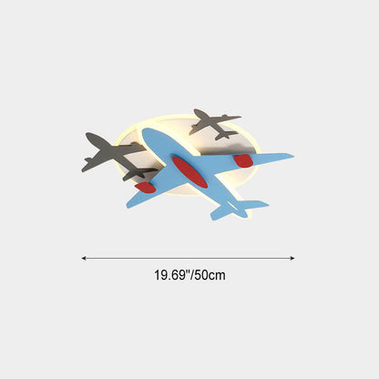 Modern Creative Aircraft Shape LED Cartoon Kids Flush Mount Ceiling Light