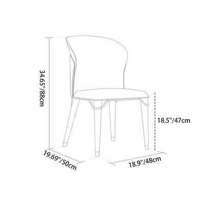 Contemporary Luxury Faux Leather Wood Legs Stainless Steel Decor Dining Chair Backrest For Dining Room
