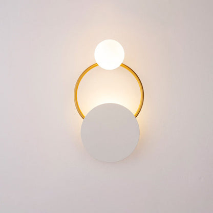 Nordic Light Luxury Round Iron Glass LED Wall Sconce Lamp