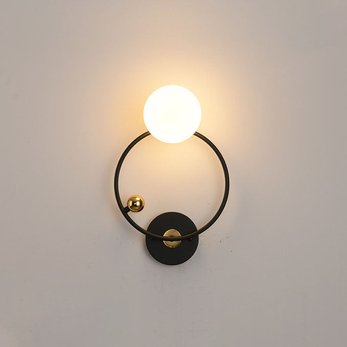 Nordic Minimalist Round Ball Iron Glass 1-Light Wall Sconce Lamp