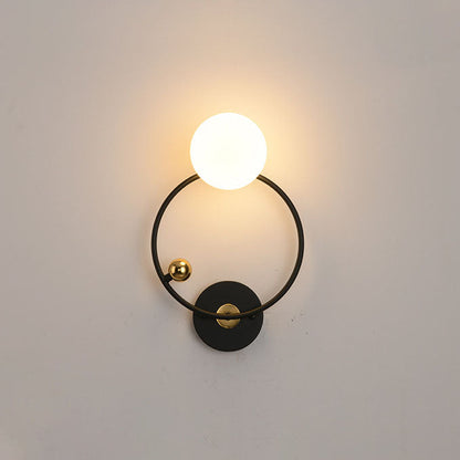Nordic Minimalist Round Ball Iron Glass 1-Light Wall Sconce Lamp
