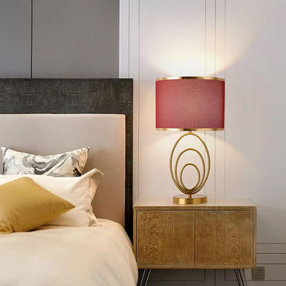 Modern Minimalist Imitation Copper Cloth 1-Light Table Lamp
