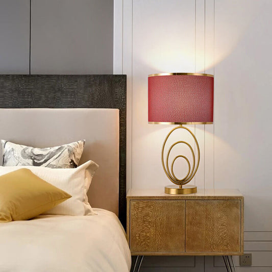 Modern Minimalist Imitation Copper Cloth 1-Light Table Lamp