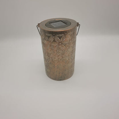 Solar Retro Iron Cylinder Outdoor LED Decorative Light
