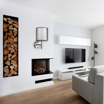 Modern Minimalist Cylinder Iron Gauze 1-Light Wall Sconce Lamp For Living Room