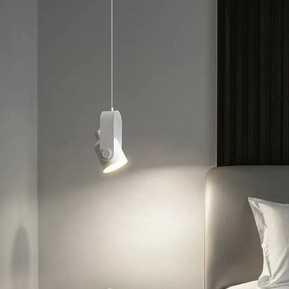Contemporary Scandinavian Cylindrical Wooden Iron 1-Light Pendant Light For Bedroom