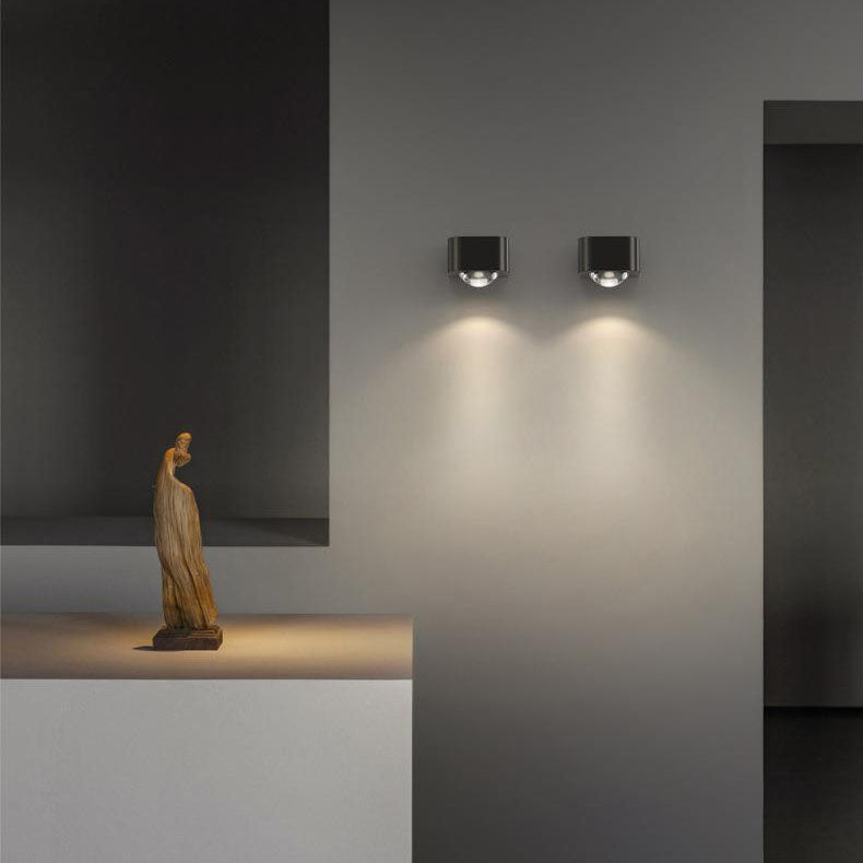 Modern Minimalist Copper Rounded Cuboid Up And Down Luminous LED Wall Sconce Lamp For Bedroom