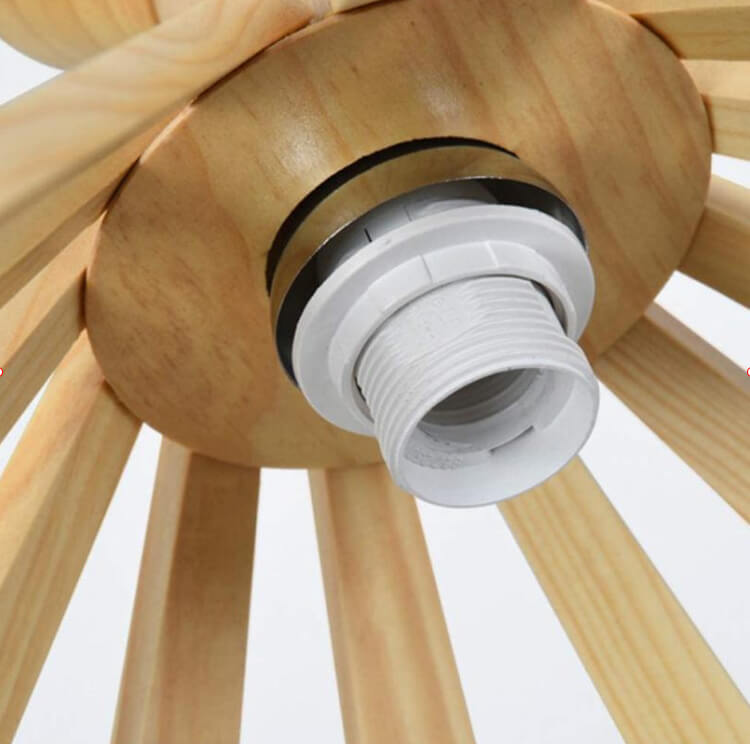 Japanese Art Wooden 1-Light Pendant Light