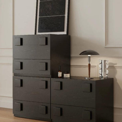 Traditional Vintage Rectangular Solid Wood Nightstand 2-Storage For Bedroom