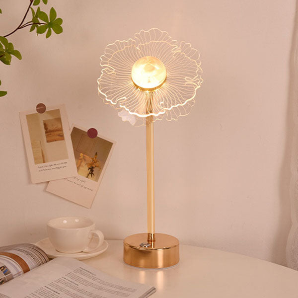 Nordic Light Luxury Acrylic Flower Butterfly Gold LED Table Lamp