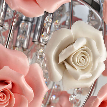 Modern Pastoral Rose Flush Mount Lighting 5-Lights Ceiling Light