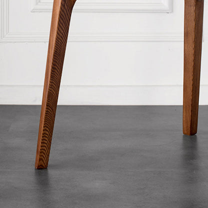 Traditional Chinese Square Wood PU Leather Dining Chair Four Legs Backrest For Dining Room