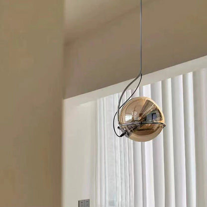 Modern Simplicity Iron Glass Ball 1-Light Pendant Light For Living Room