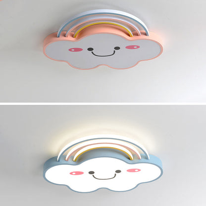 現代的でクリエイティブなレインボークラウドアクリルシェードLEDフラッシュマウントシーリングライト寝室用