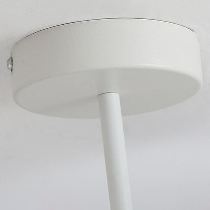 Modern Minimalist Round Flower Hardware PE LED Semi-Flush Mount Ceiling Light For Bedroom