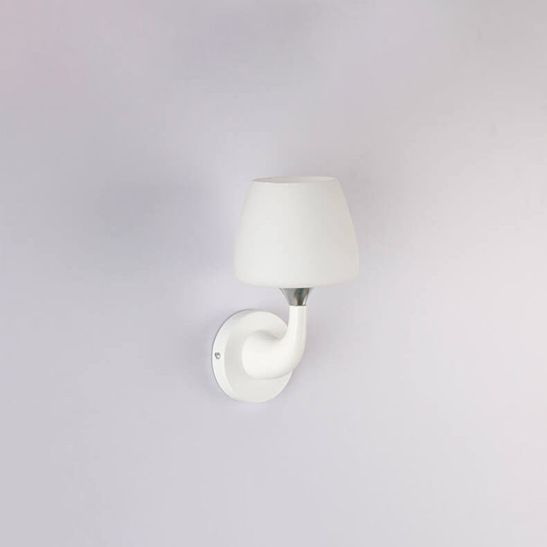 Nordic Minimalist White Iron Glass Cup Shade 1/2 Light Wall Sconce Lamp