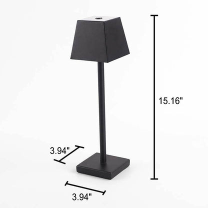 Modern Solid Color Square Metal LED Touch Table Lamp