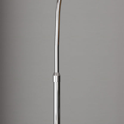 Contemporary Scandinavian Glass Round Shade Fishing Rod Iron 1-Light Standing Floor Lamp For Living Room