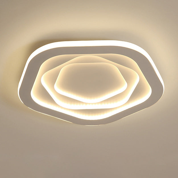 Modern Minimalist Pentagram Iron LED Flush Mount Ceiling Light