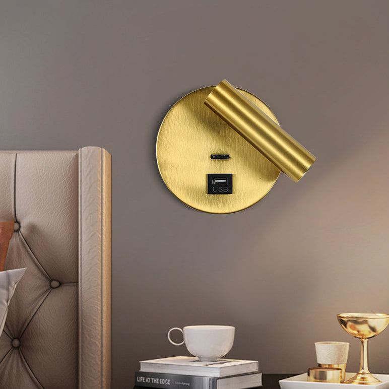 Modern Minimalist Rotatable Cylinder Aluminum Iron LED Wall Sconce Lamp For Living Room