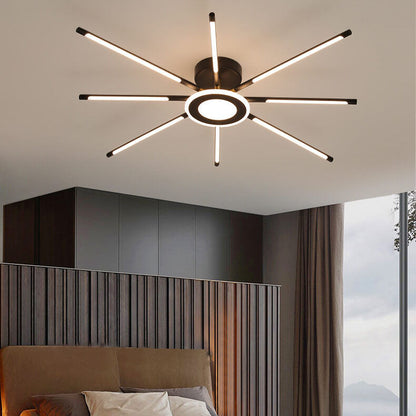 Modern Creative Strip Fireworks LED Semi- Flush Mount Ceiling Light