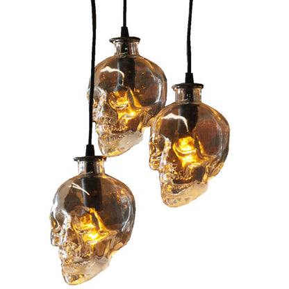 Skull Glass 3-Light Chandeliers