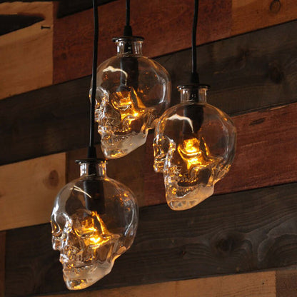 Skull Glass 3-Light Chandeliers