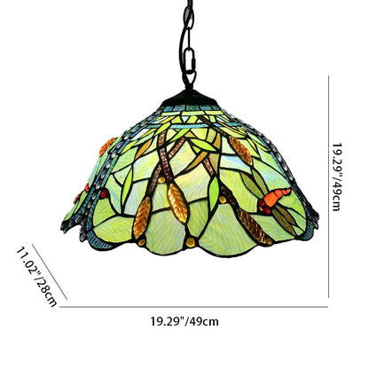 Traditional Rustic Round Flower Iron Glass 1-Light Pendant Light For Living Room