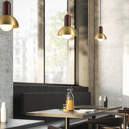 Nordic Vintage Brass Dome 1-Light Pendant Light