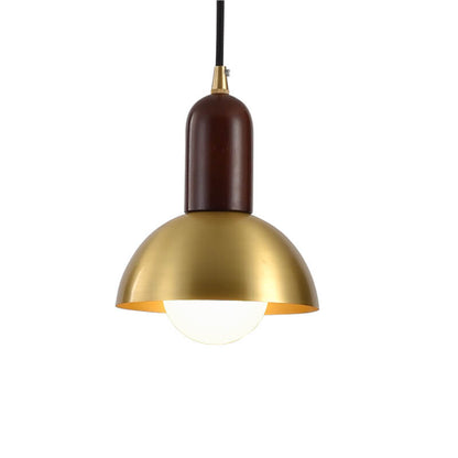 Nordic Vintage Brass Dome 1-Light Pendant Light