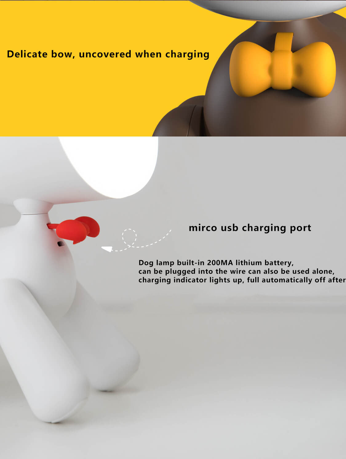 Smart Dog Night Light USB LED Table Lamp